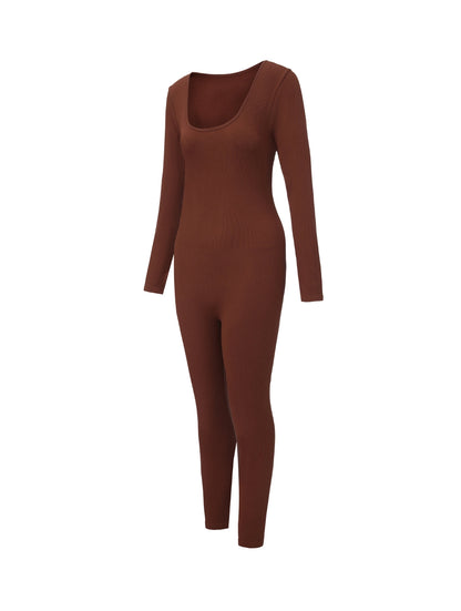 Ribbed Square Neck Jumpsuit