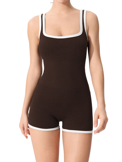 Outlined Ribbed Bodysuit - HeyShape