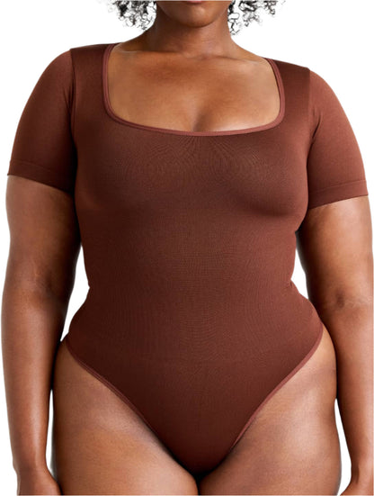 Square Neck Thong Bodysuit