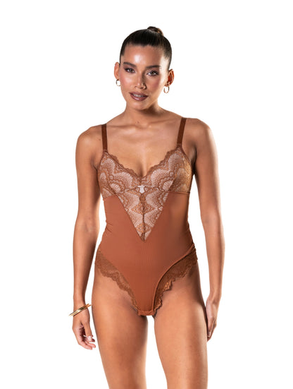 Half Laced Bodysuit - HeyShape