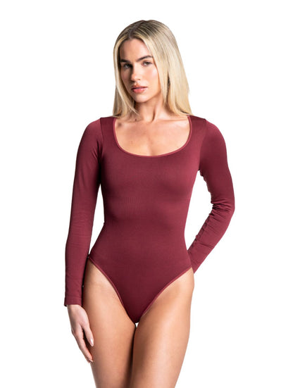 Long Sleeve Thong Bodysuit - HeyShape