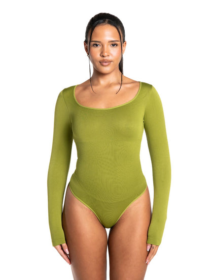 Long Sleeve Thong Bodysuit - HeyShape