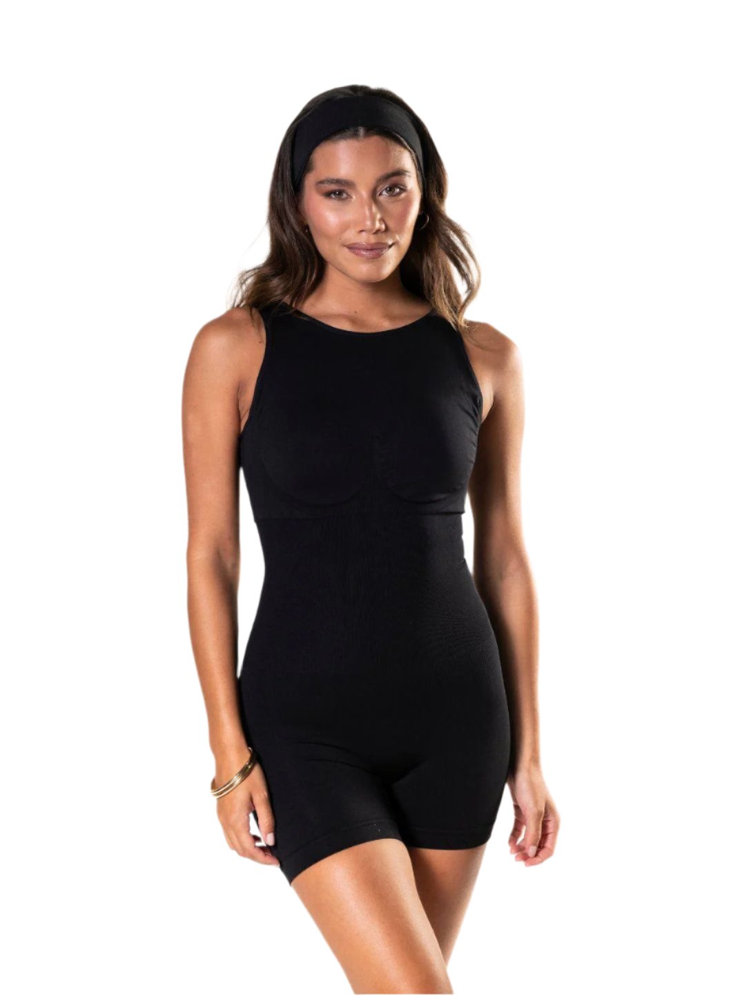 Round Neck Low Back Bodysuit - HeyShape