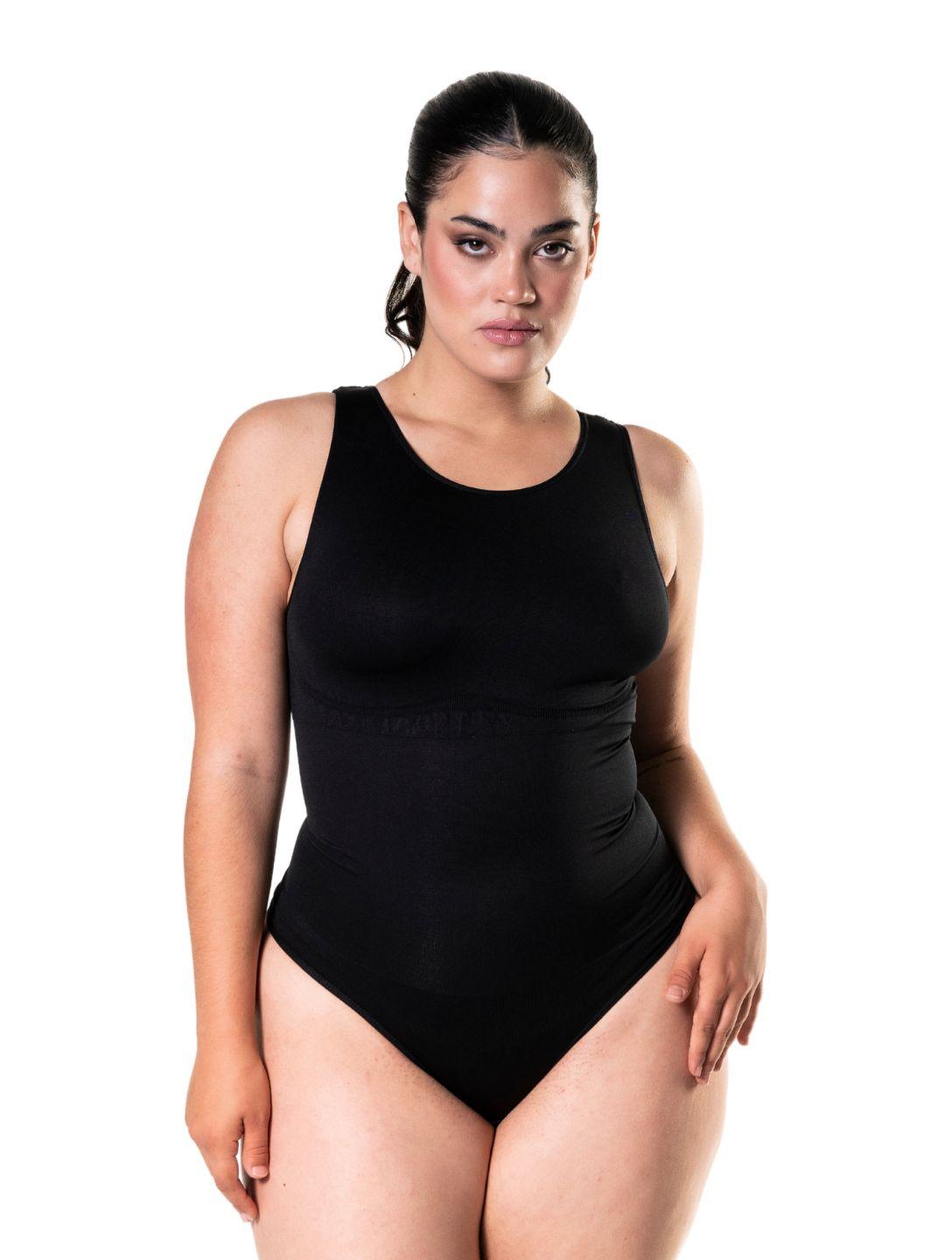 Round Neck Thong Bodysuit - HeyShape