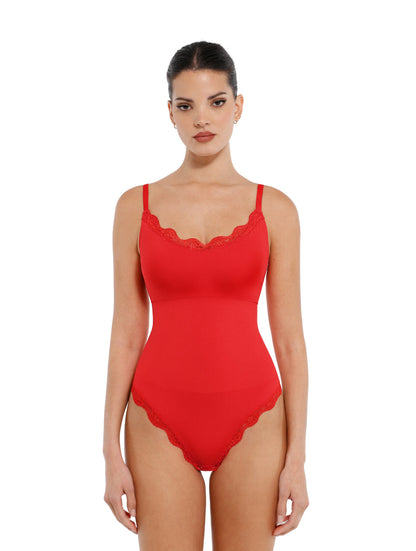 Seamless Laced Thong Bodysuit - HeyShape